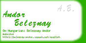 andor beleznay business card